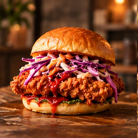 Spicy crispy chicken and slaw