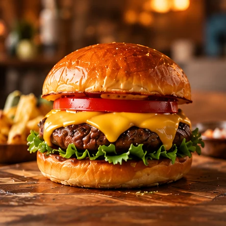 Mario Burger with beef and cheese
